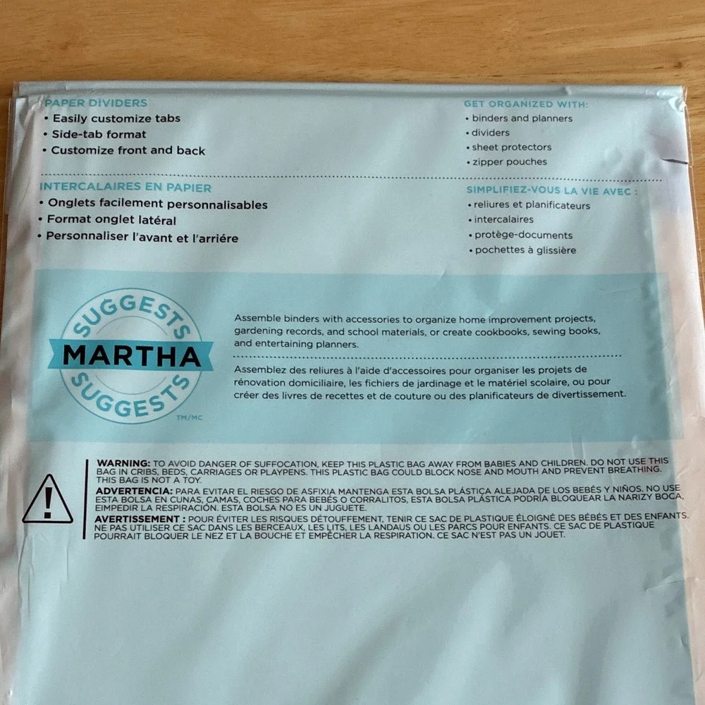 Martha Stewart with Avery Paper Dividers & Filler Paper 5-Tab Letter Blue White